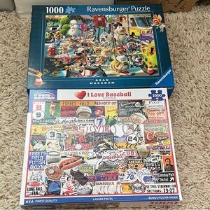 Ravensburger & White Mountain 1000 piece puzzle bundle